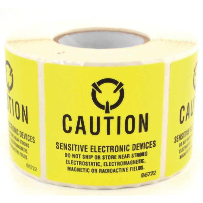 Caution Labels, 2" x 2", Old MIL Standard, 500/Roll